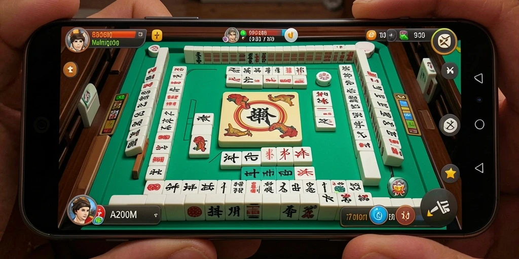 Tampilan menarik dari gameplay A200M saat bermain Mahjong.