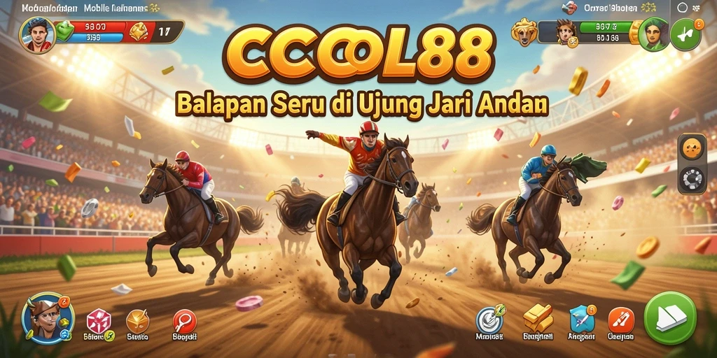 Tampilan gameplay COCOL88 dengan balapan yang mendebarkan.