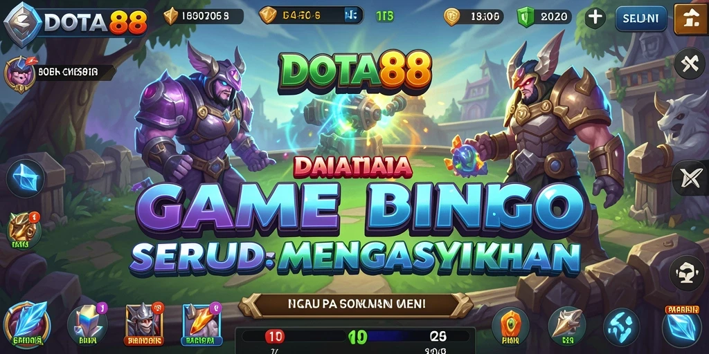 Tampilan gameplay DOTA88 dengan suasana Bingo yang ceria.