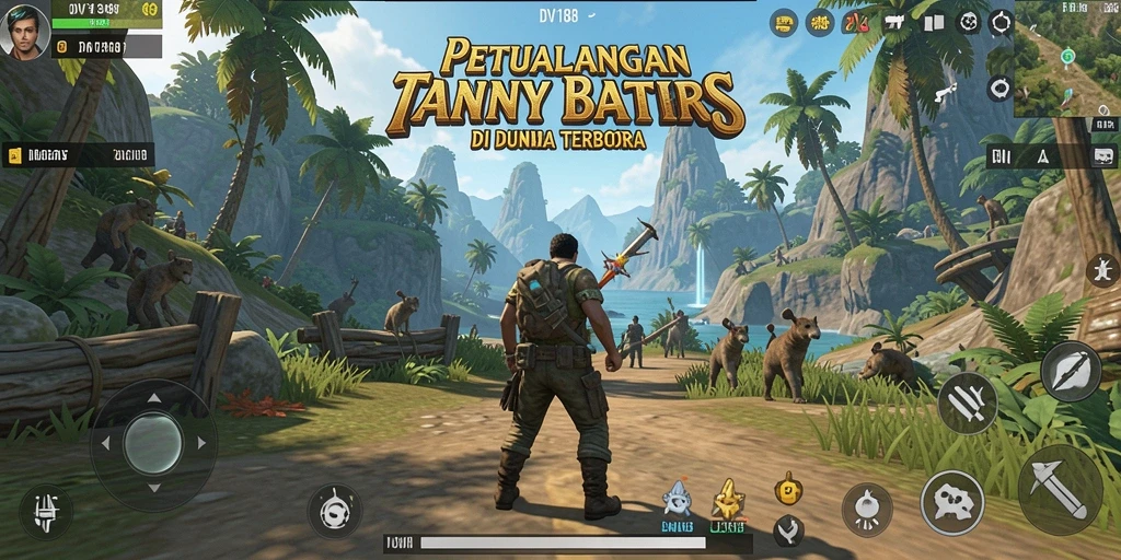 Screenshot gameplay DV188 menampilkan eksplorasi dunia terbuka yang menakjubkan.