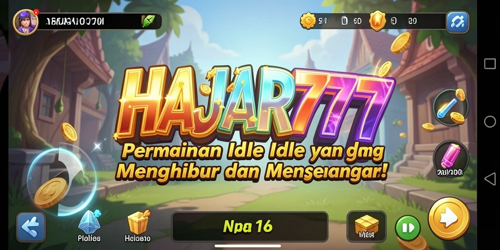 Screenshot utama HAJAR777 menampilkan gameplay Idle yang memukau.