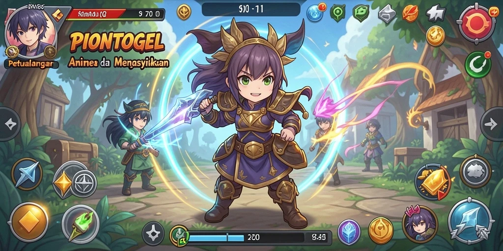 Screenshot PIONTOGEL menampilkan karakter Anime beraksi di dalam gameplay yang mendebarkan.