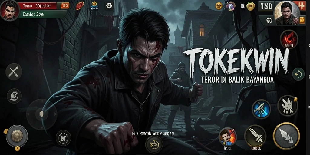 Tampilan gameplay menegangkan di TOKEKWIN dengan efek suara yang mencekam.